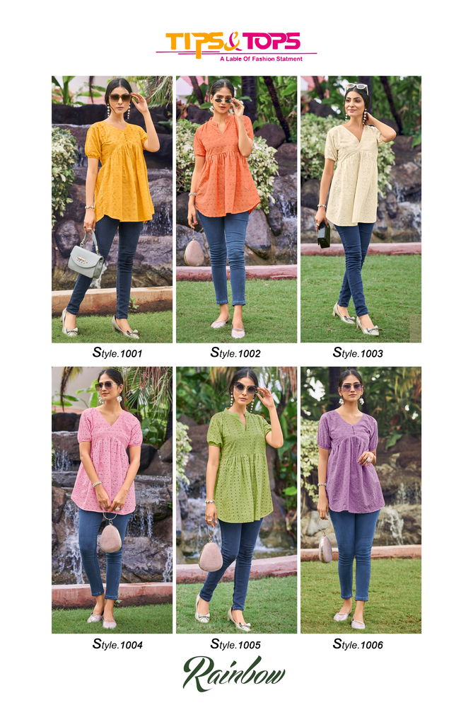 Rainbow By Tips And Tops Chikankari Cotton Tops Wholesale Shop In Surat
